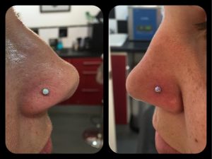 nose piercings with opal tops 